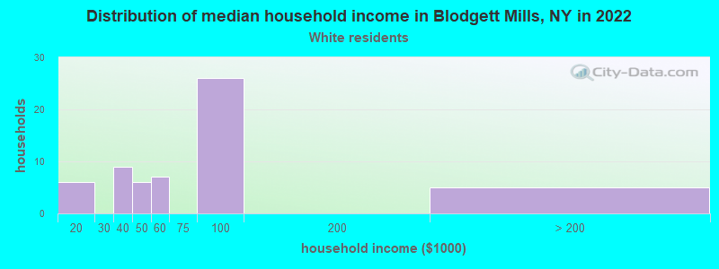 Distribution of median household income in Blodgett Mills, NY in 2022