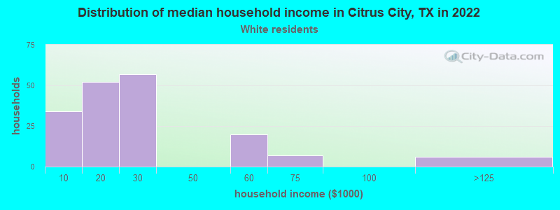 Distribution of median household income in Citrus City, TX in 2022