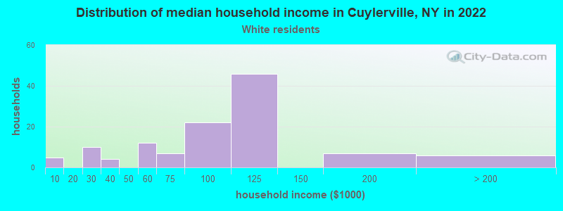 Distribution of median household income in Cuylerville, NY in 2022