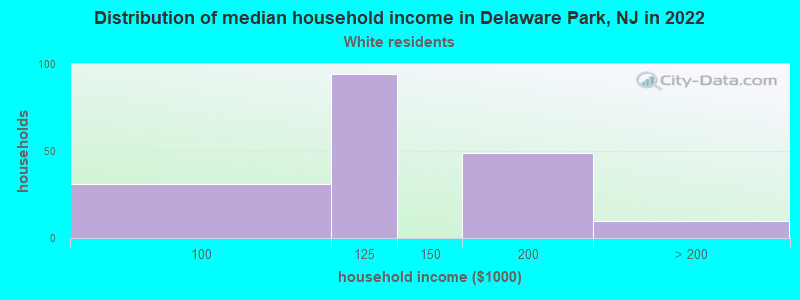 Distribution of median household income in Delaware Park, NJ in 2022