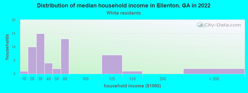 Distribution of median household income in Ellenton, GA in 2022