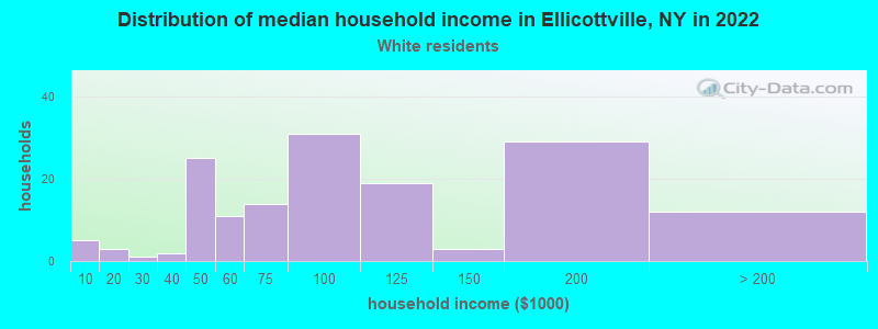 Distribution of median household income in Ellicottville, NY in 2022