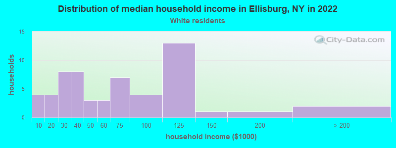 Distribution of median household income in Ellisburg, NY in 2022