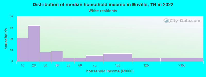 Distribution of median household income in Enville, TN in 2022