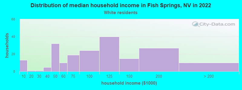 Distribution of median household income in Fish Springs, NV in 2022