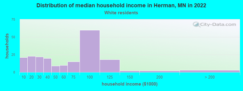 Distribution of median household income in Herman, MN in 2022