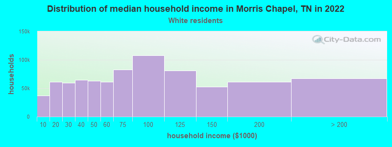 Distribution of median household income in Morris Chapel, TN in 2022