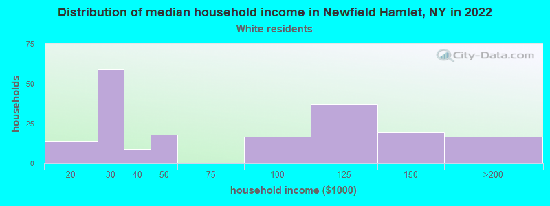 Distribution of median household income in Newfield Hamlet, NY in 2022