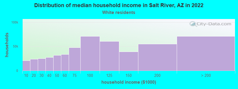 Distribution of median household income in Salt River, AZ in 2022