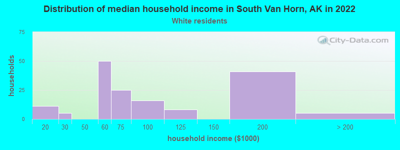 Distribution of median household income in South Van Horn, AK in 2022