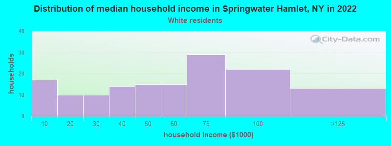 Distribution of median household income in Springwater Hamlet, NY in 2022