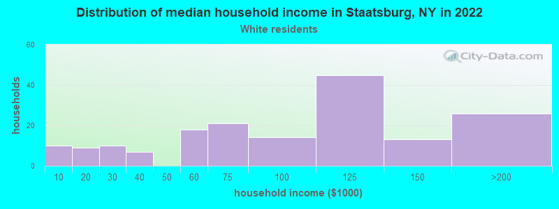 Distribution of median household income in Staatsburg, NY in 2022