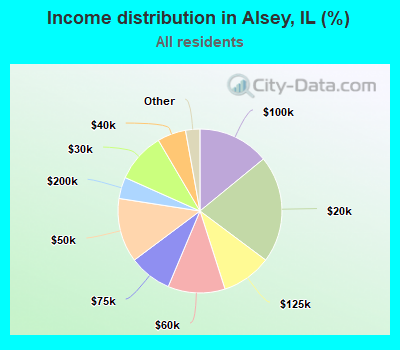 Income distribution in Alsey, IL (%)