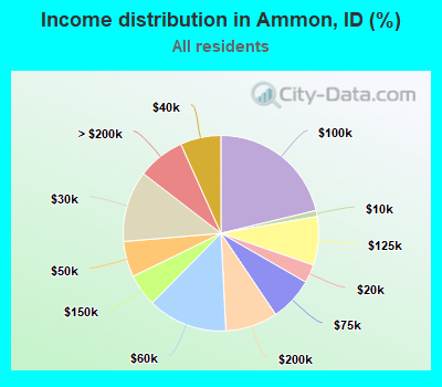 Income distribution in Ammon, ID (%)