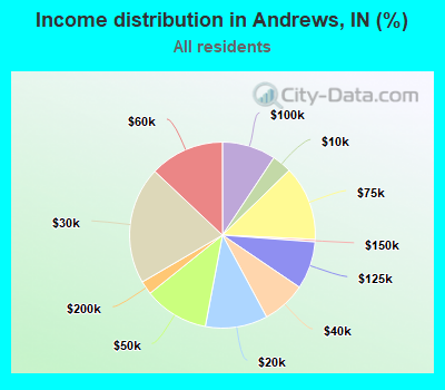 Income distribution in Andrews, IN (%)