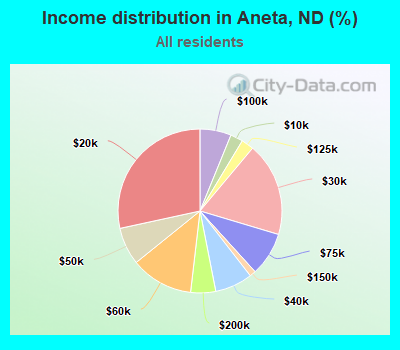 Income distribution in Aneta, ND (%)