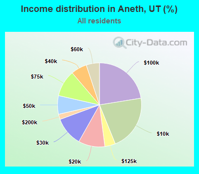Income distribution in Aneth, UT (%)