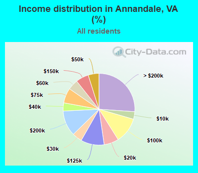 Income distribution in Annandale, VA (%)