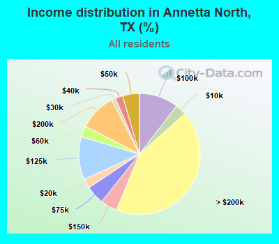 Income distribution in Annetta North, TX (%)