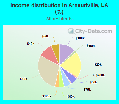 Income distribution in Arnaudville, LA (%)