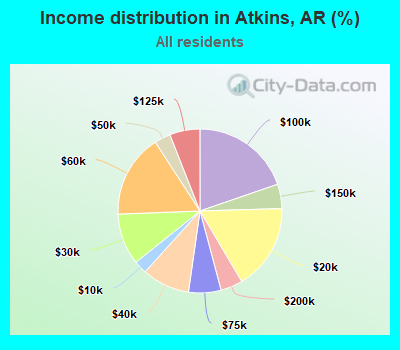 Income distribution in Atkins, AR (%)