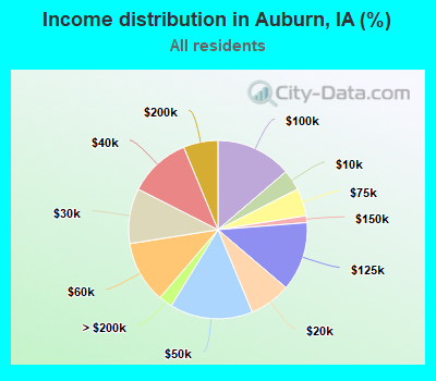 Income distribution in Auburn, IA (%)