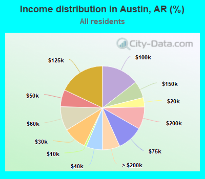 Income distribution in Austin, AR (%)