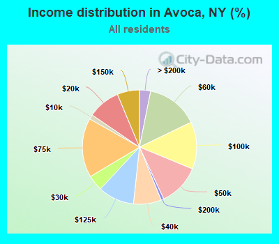 Income distribution in Avoca, NY (%)