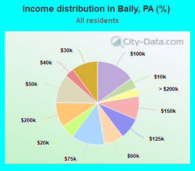 Income distribution in Bally, PA (%)