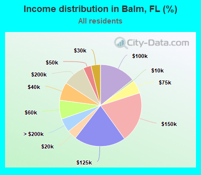 Income distribution in Balm, FL (%)