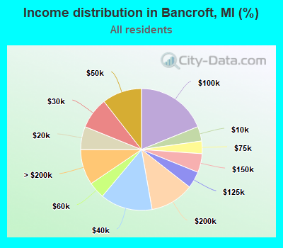 Income distribution in Bancroft, MI (%)