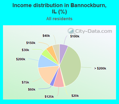 Income distribution in Bannockburn, IL (%)