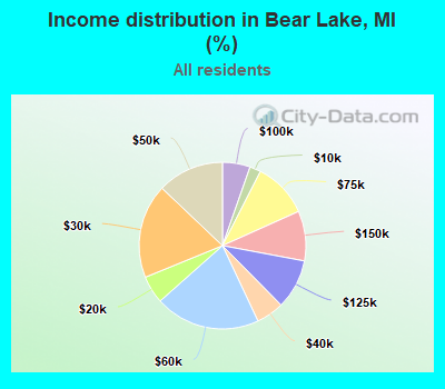 Income distribution in Bear Lake, MI (%)