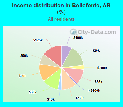 Income distribution in Bellefonte, AR (%)