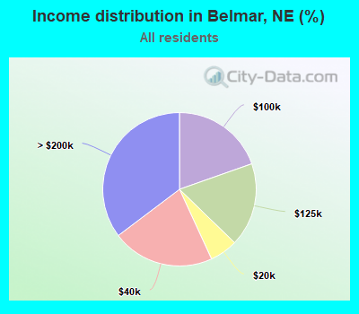 Income distribution in Belmar, NE (%)