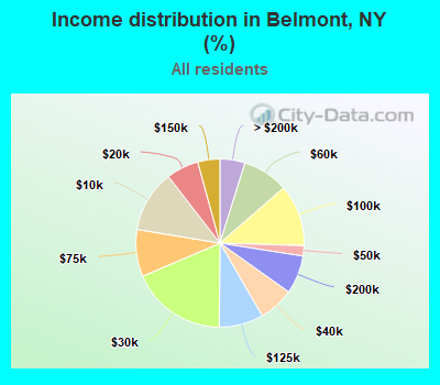 Income distribution in Belmont, NY (%)