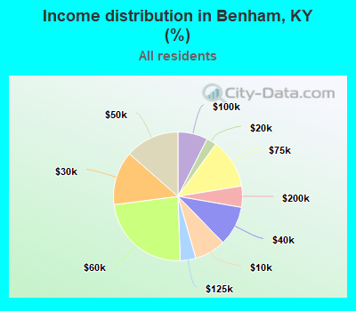 Income distribution in Benham, KY (%)
