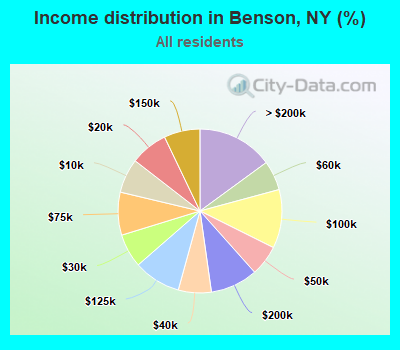 Income distribution in Benson, NY (%)