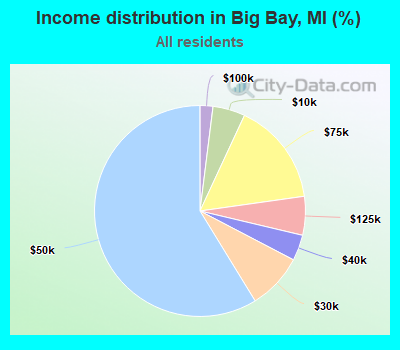 Income distribution in Big Bay, MI (%)