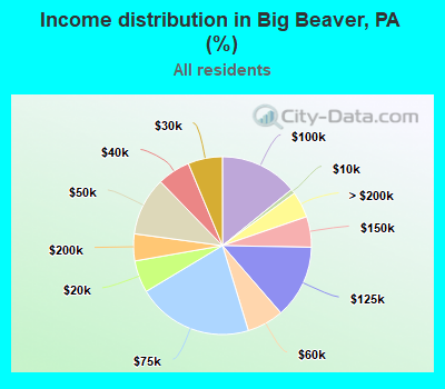 Income distribution in Big Beaver, PA (%)