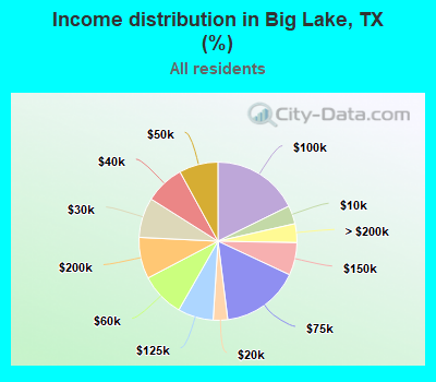 Income distribution in Big Lake, TX (%)