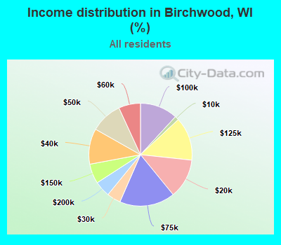 Income distribution in Birchwood, WI (%)