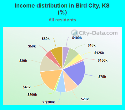Income distribution in Bird City, KS (%)