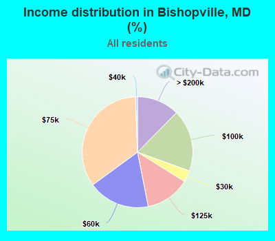 Income distribution in Bishopville, MD (%)