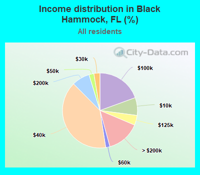 Income distribution in Black Hammock, FL (%)
