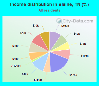 Income distribution in Blaine, TN (%)