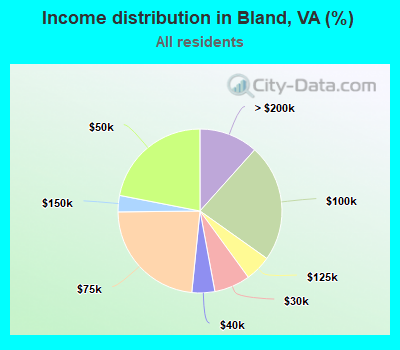 Income distribution in Bland, VA (%)