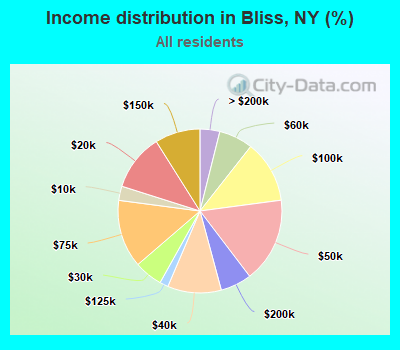 Income distribution in Bliss, NY (%)