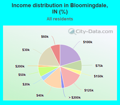 Income distribution in Bloomingdale, IN (%)