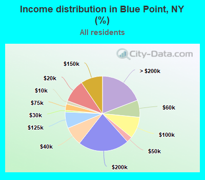 Income distribution in Blue Point, NY (%)
